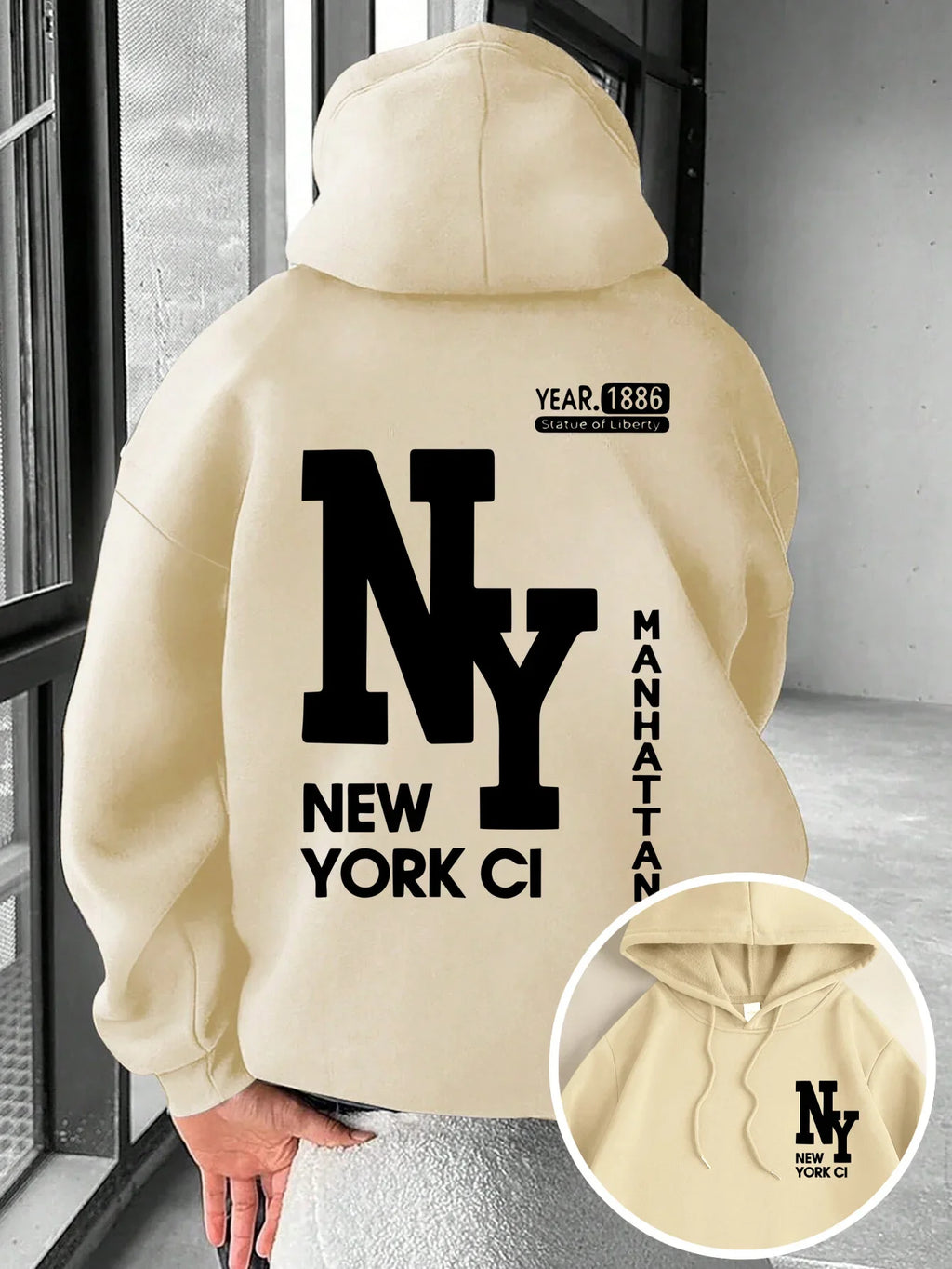 Men's hooded sweatshirt for autumn and winter new street trend with letter print Autumn and winter casual outdoor leisure
