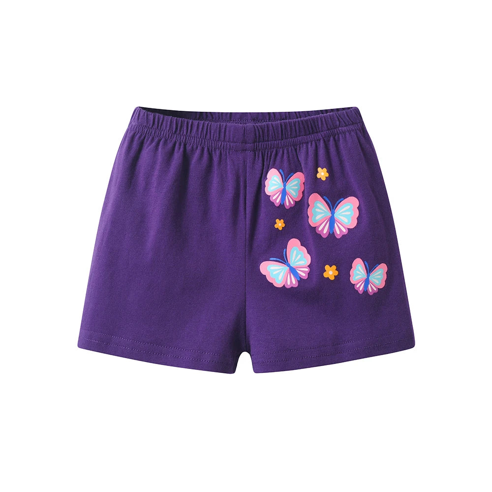 DXTON 2pcs Suit Summer Girls Set Patchwork Blouse Short Sleeve Tops+Shorts Pants  Butterflies Toddler School Wear Clothing Sets