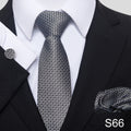 Jacquard Nice Brand Tie Pocket Squares Cufflink Set Necktie For Men Gold Striped Shirt Accessories Fit Wedding Luxury Party