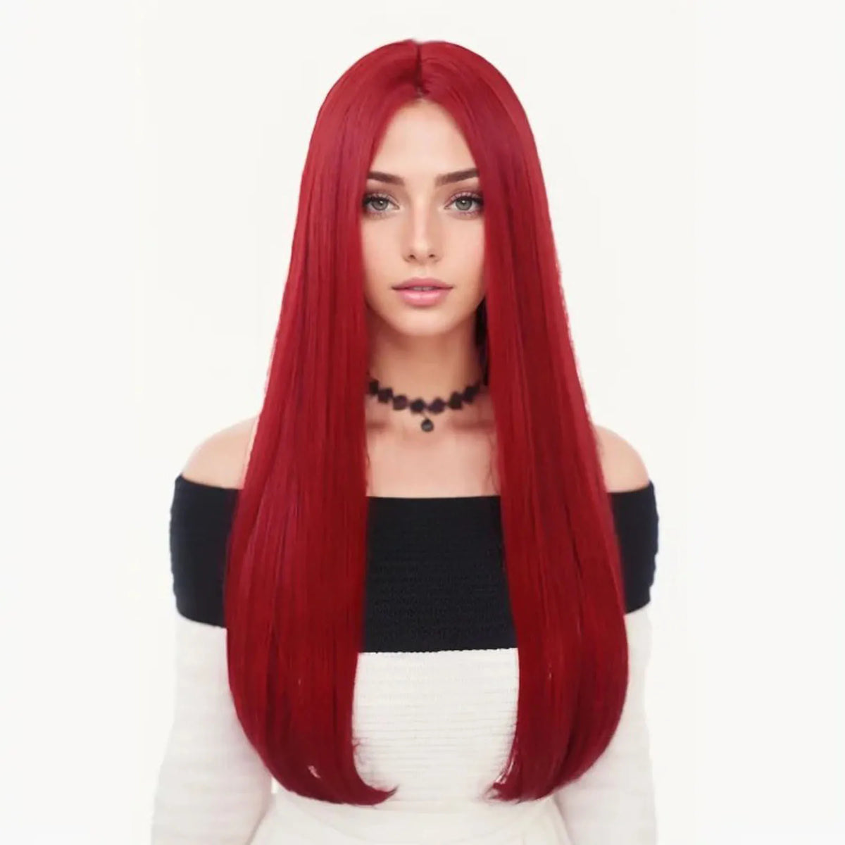 Synthetic Long Red Wig Straight Queen of Hearts Adult Halloween Costume Wigs for Women Sally Cosplay Nightmare Before Christmas
