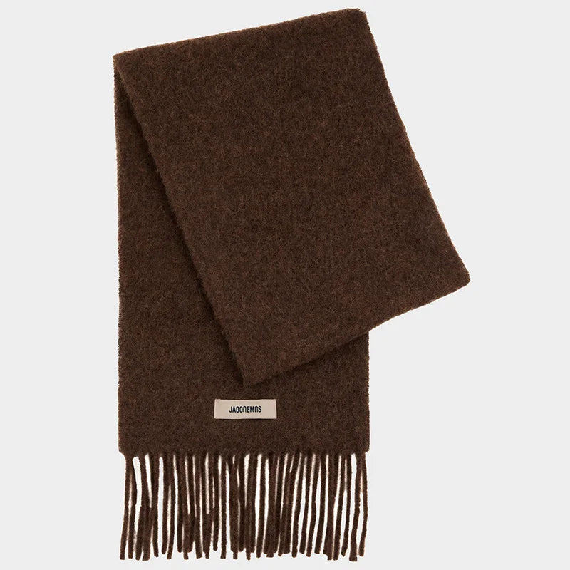 Solid Color Alpaca Wool Blended Scarf For Women Man Winter Thick Warm Cashmere Scarves Shawl Female Stoles Brand 2026