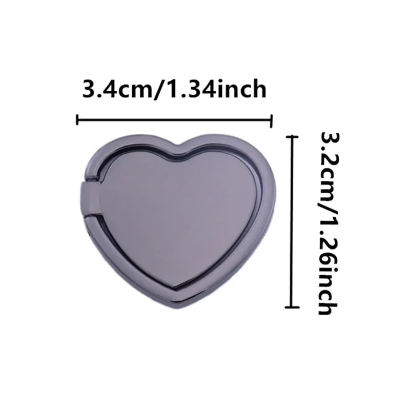 2Pcs Heart Pattern Mobile Phone Finger Ring Holder Phone Accessories