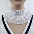 White Black Ruffle Elastic Lace Fake Collar Scarf High Neck Collar Pullover Elegant Neck Cover False Collar Clothing Accessories