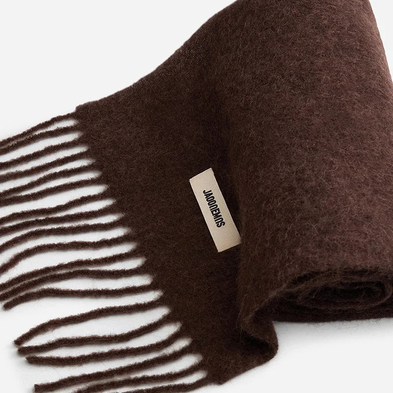 Solid Color Alpaca Wool Blended Scarf For Women Man Winter Thick Warm Cashmere Scarves Shawl Female Stoles Brand 2026