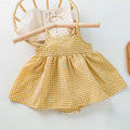 0-3Yrs Baby Girls Plaid Romper Sleeveless Bodysuits Cotton Summer Toddler Infant Kids Clothing Outfits