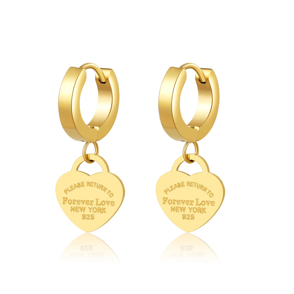 European and American Women's Fashion Titanium Steel Peach Heart Stainless Steel Forever Love Pendant Collarbone Chain Necklace