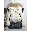 American Retro Vintage Fur Collar Hooded Cotton Coat Women Winter Loose Warm Casual Thick Jacket 2025 Fashion Street Style Cozy