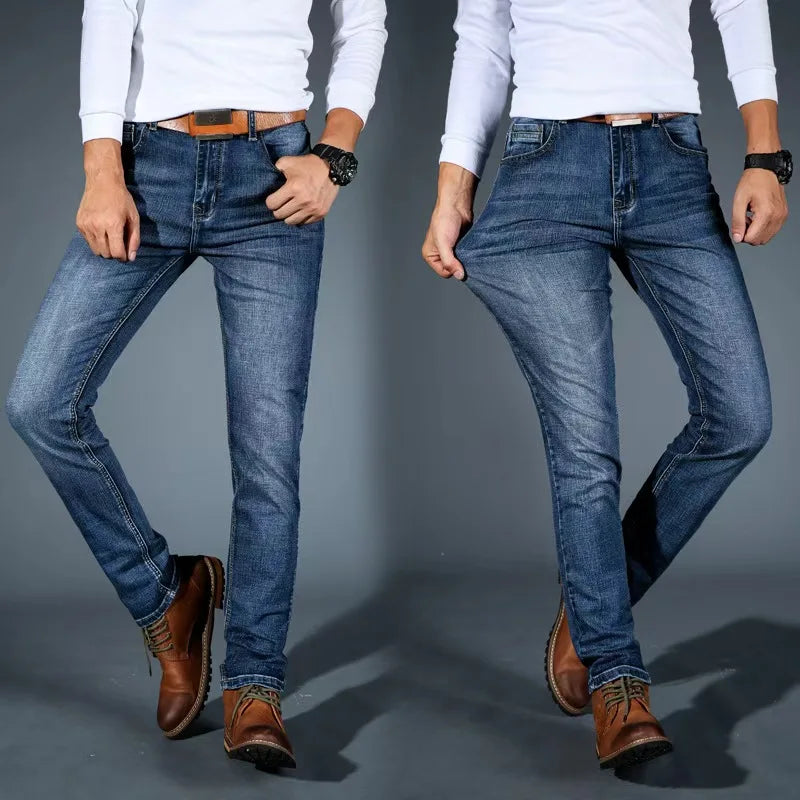 2025 New Men Classic Jeans Jean Homme Pantalones Hombre Men Nen Soft Black Biker Masculino Denim Overalls Mens Pants Size 32-38