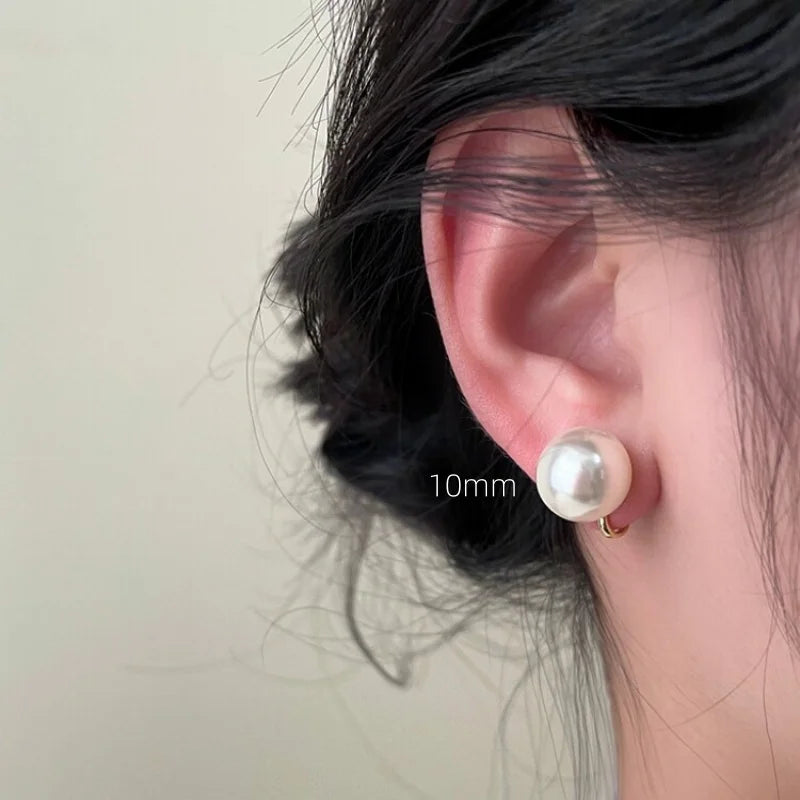 Pearl Non-Pierced Clip-On Earrings Pads for Women 2026 Popular High-End Stud Earrings Non-Painful Alloy