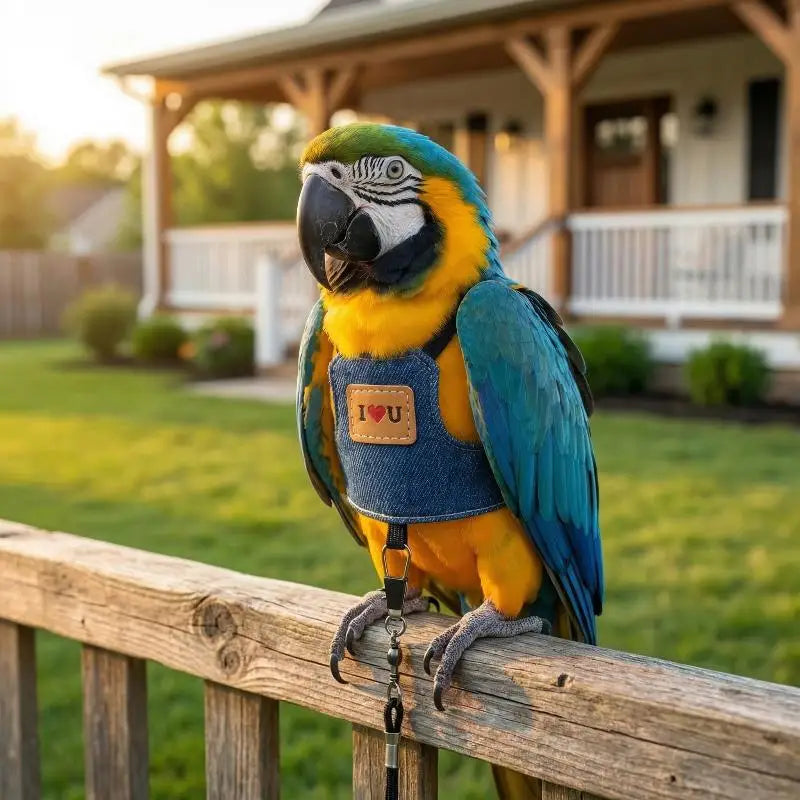 New Cowboy Parrot Flying Harness Comfortable Safety Bird Harness Vest Small Medium Parakeet Outdoor Flying Training Rope Leash