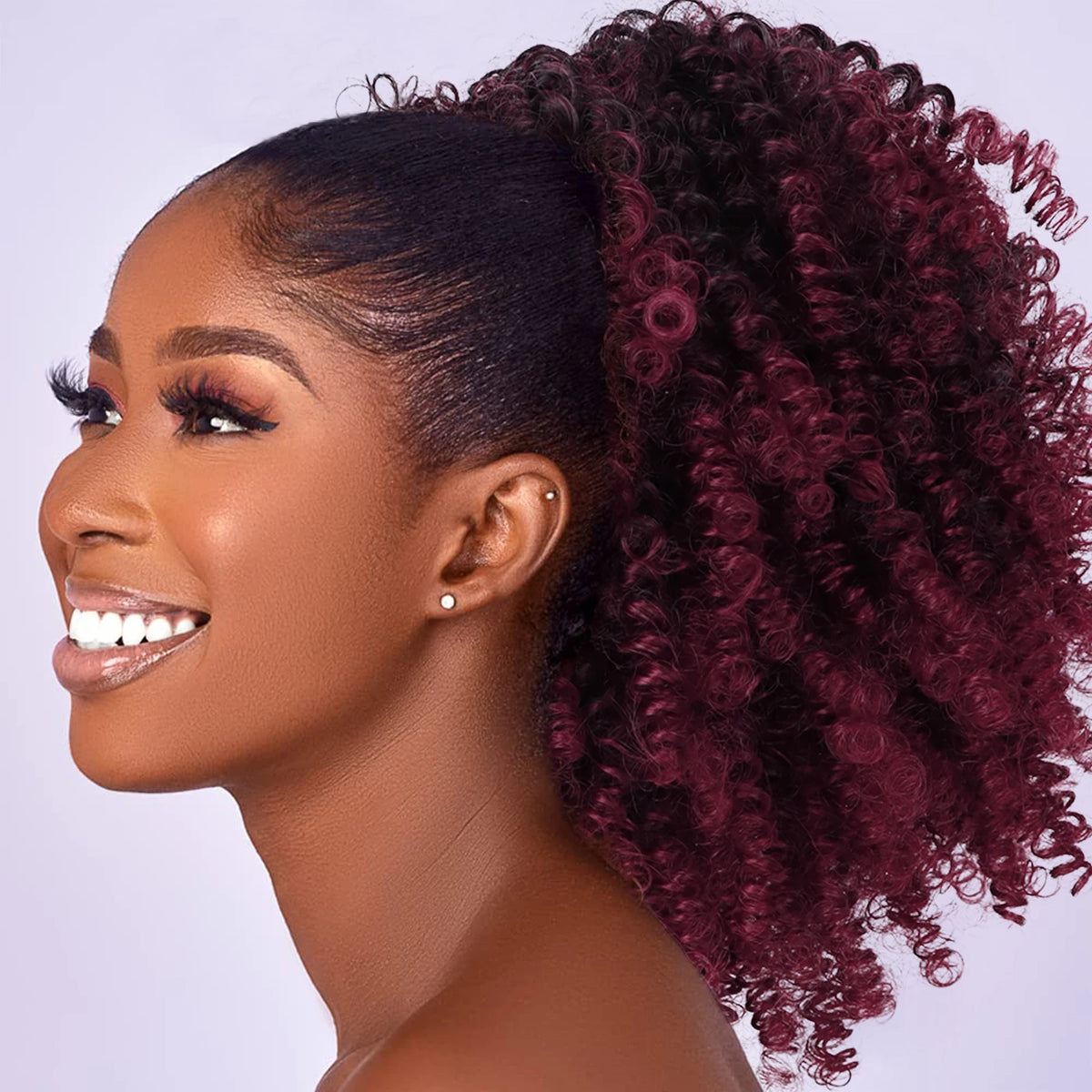 Synthetic Afro Puff Drawstring Ponytail Extension for Black Women Short Afro Curly Clip On Kinky Drawstring Bun