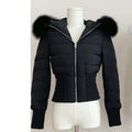 2025 New Women Fur Collar Hooded Cotton Jacket Winter Fashion Waist Slim Fit Short Coat Thickened Warm Zipper Jacket Girl Gift