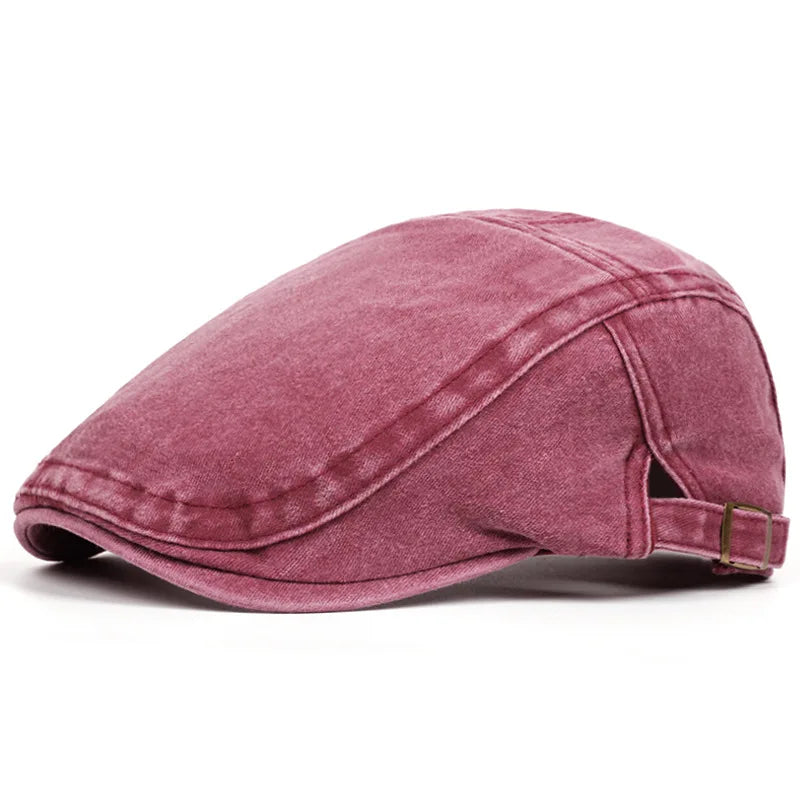 Hot Sale Vintage Painter Beret Unisex Fashion Flat Visor Cap Casual Autumn Retro Cotton Solid Newsboy Hat Summer Adjustable