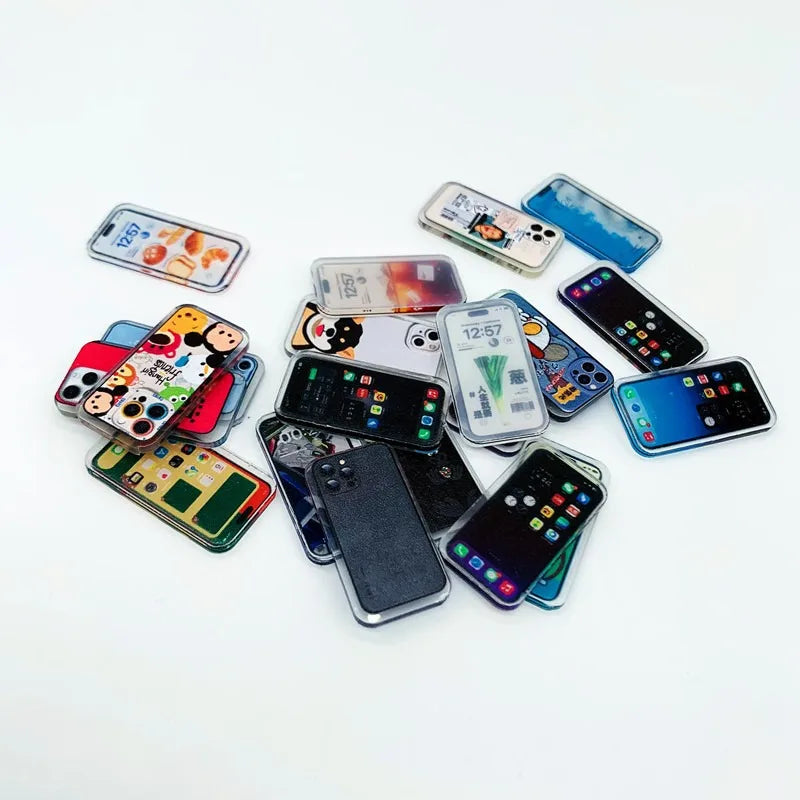 5 pieces 1:12 Dollhouse Mini Phone Mobile Phone Simulation Miniature Supermarket Decoration Model Dollhouse Accessories
