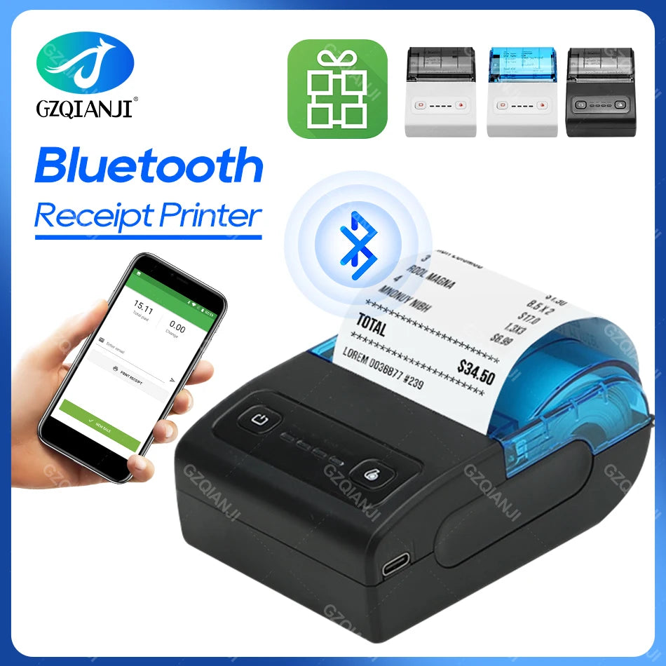 Mini Bluetooth Thermal Bill Printer Wireless Portable 58mm Receipt Printer Loyverse POS Free App SII on Android The Cheapest