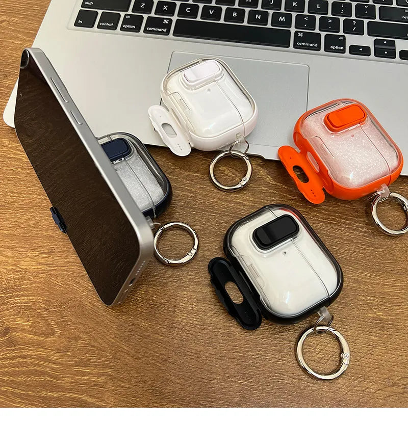 Headphone Accessories For Airpods 5/4 with Phone Stand&Cleaner Kit Safety Lock Case For Airpods 5th Generation For Airpods Pro 3