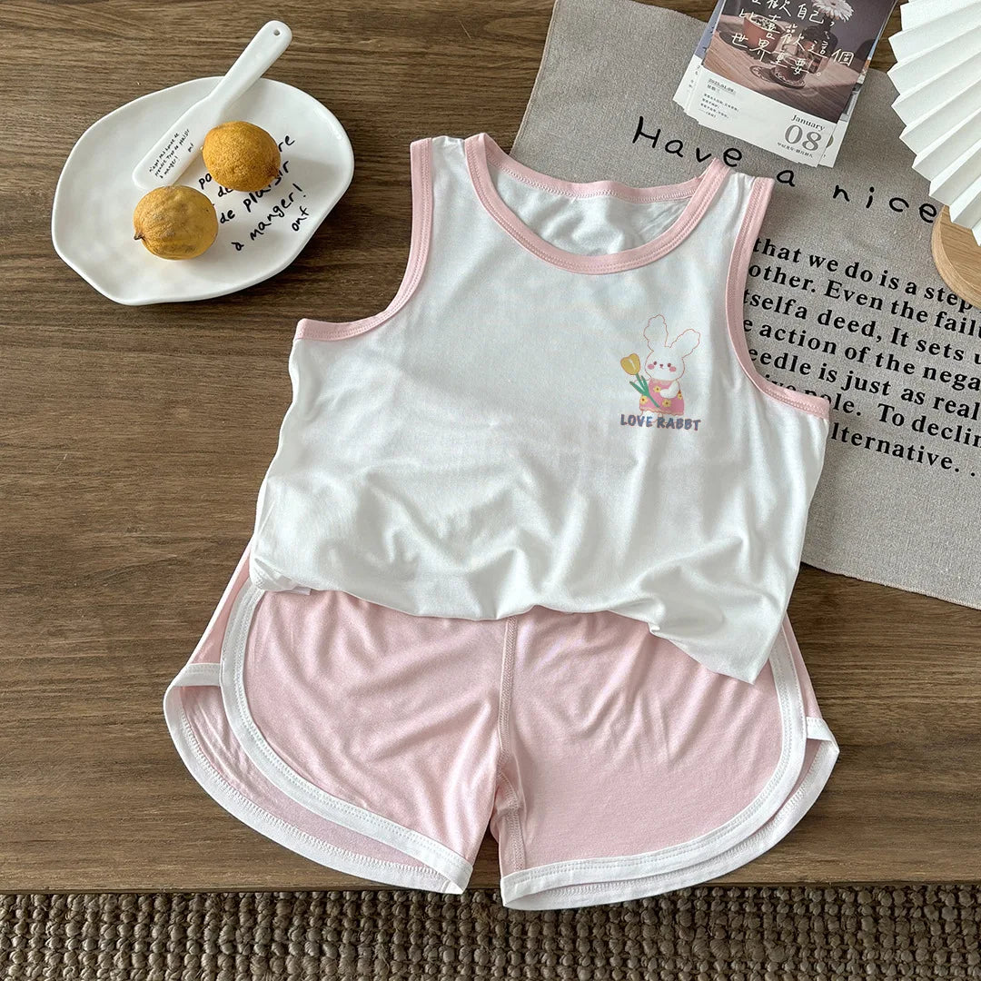 Toddler Baby Set, Children's Clothing Vest Set, Summer Children's Clothing, Baby Cotton T-Shirt, Shorts Vest, Sleeveless