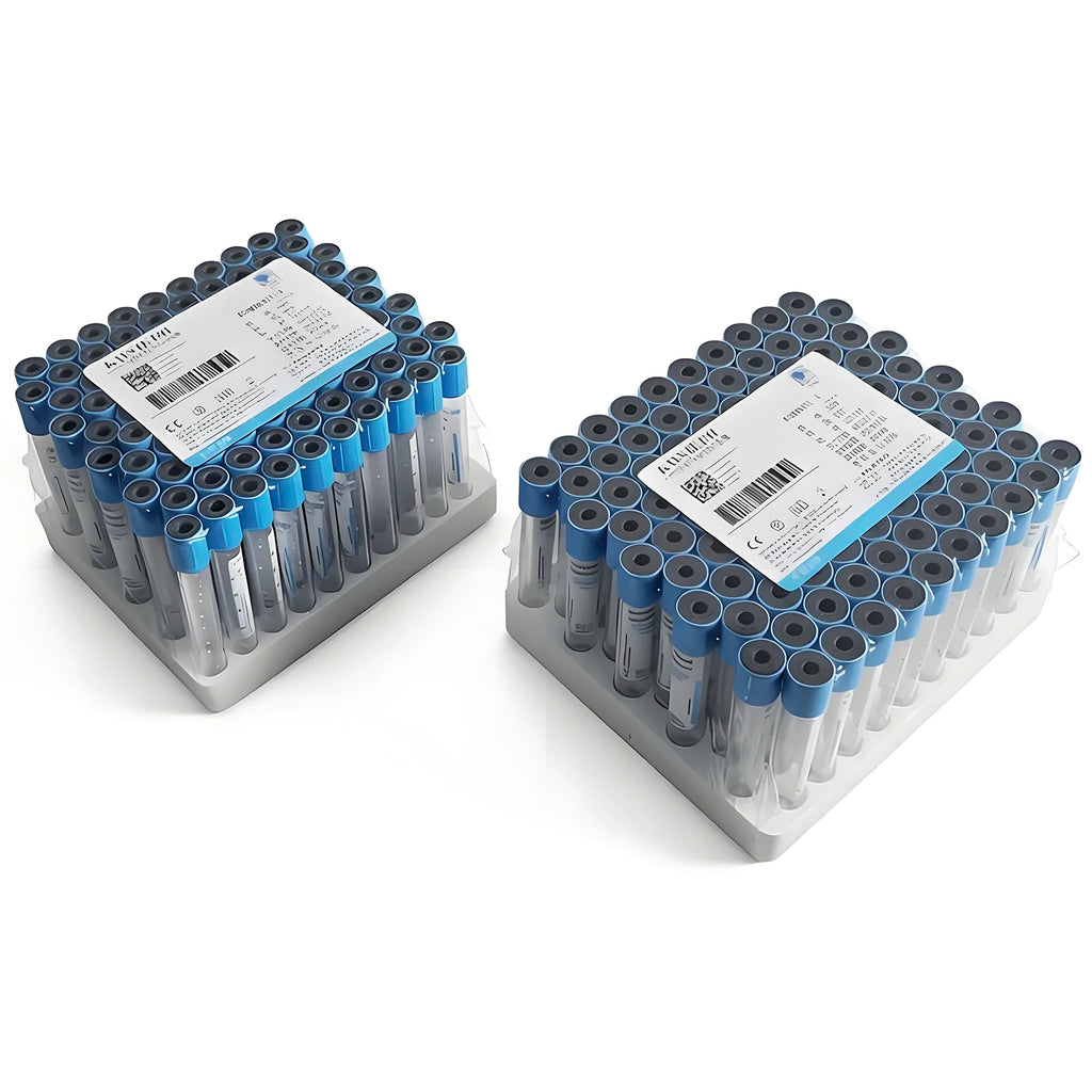 100Pc Blood Collection Coagulation Sodium Citrate Plastic Tube Sterile Negative Pressure Vacuum Blue Cap Anticoagulant Tube