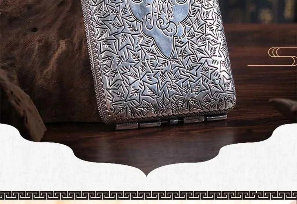 Retro Metal Hand-carved Cigarette Case for 14 Man Cigarettes Peaky Blinders Shelby Style Flick Box Holder Portable Smoking Tools