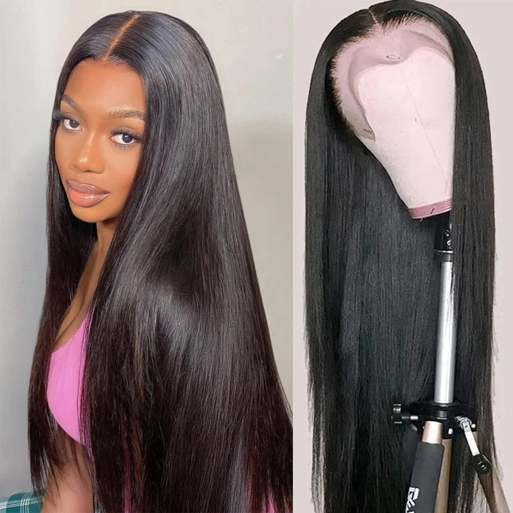 Geeta 200% Density HD Transparent 5X5 Lace Closure Wig Pre Plucked Bone Straight 13x6 Lace Front Human Hair Wigs for Black Women