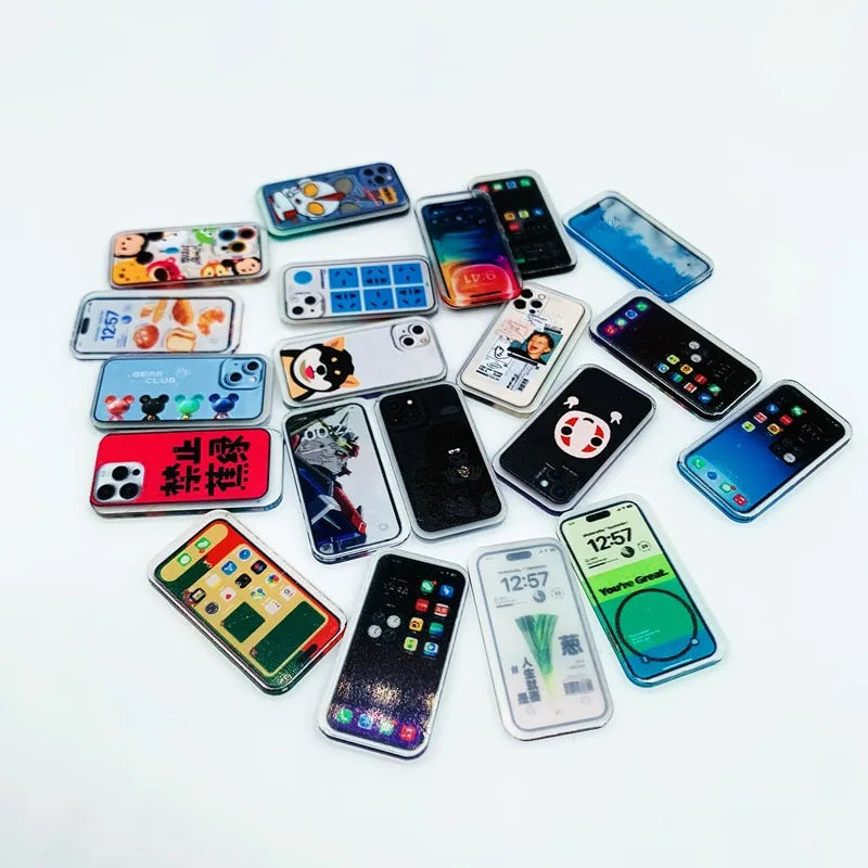 5 pieces 1:12 Dollhouse Mini Phone Mobile Phone Simulation Miniature Supermarket Decoration Model Dollhouse Accessories