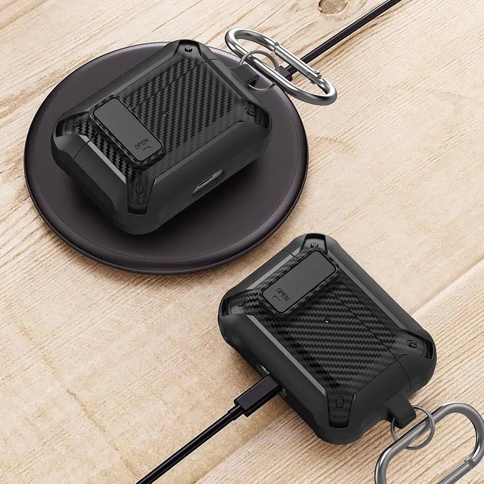 For Air Pods 3 2 1 Case Carbon Fibre Waterproof Switch Case Earphone Case Shockproof Cover For Air Pods Pro 2 1 Protective Cover