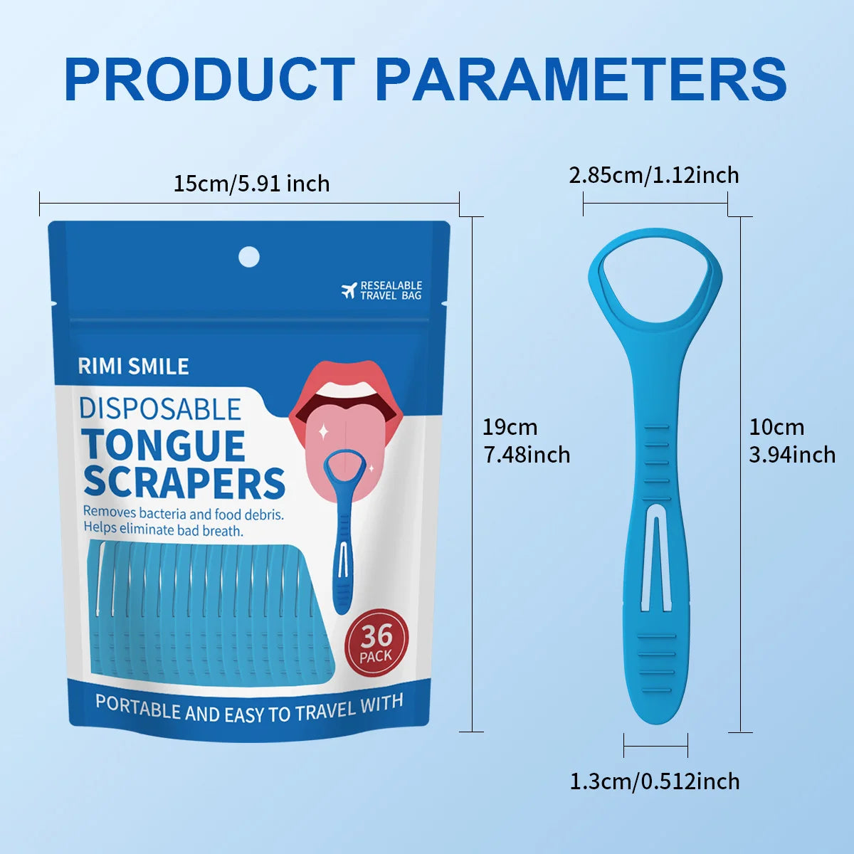 72 PCS Portable 2-in-1 Tongue Cleaner Toothpick, Disposable Oral Hygiene Tool for Daily Travel Use
