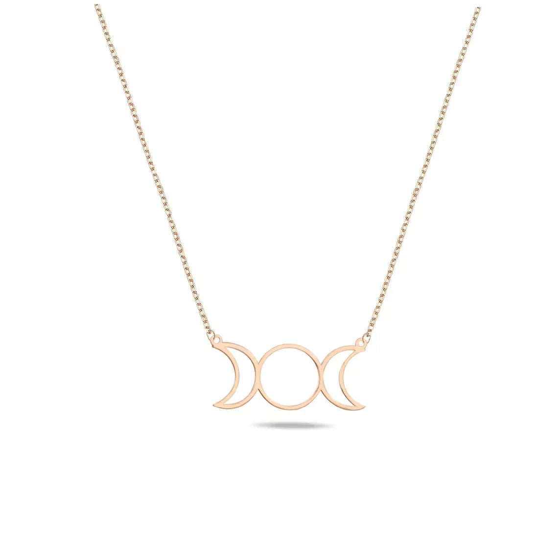 Triple Moon Goddess Sun Pentagram Stainless Steel Hecate Necklaces Witch Luna Necklace Jewelry esotericos y brujeria