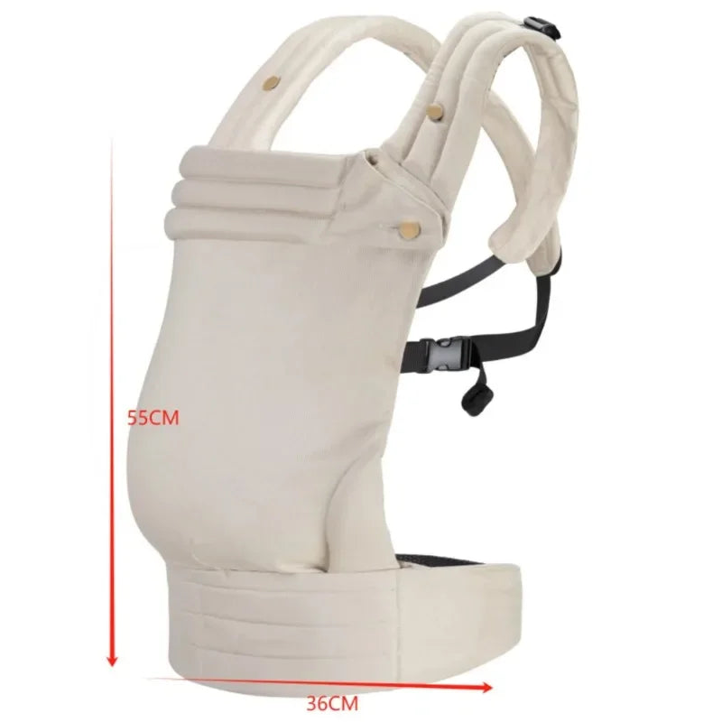 Four Season Baby Carrier Backpack Style Waist Stool with Adjustable Shoulder Straps, Convenient for Hands-Free Parenting