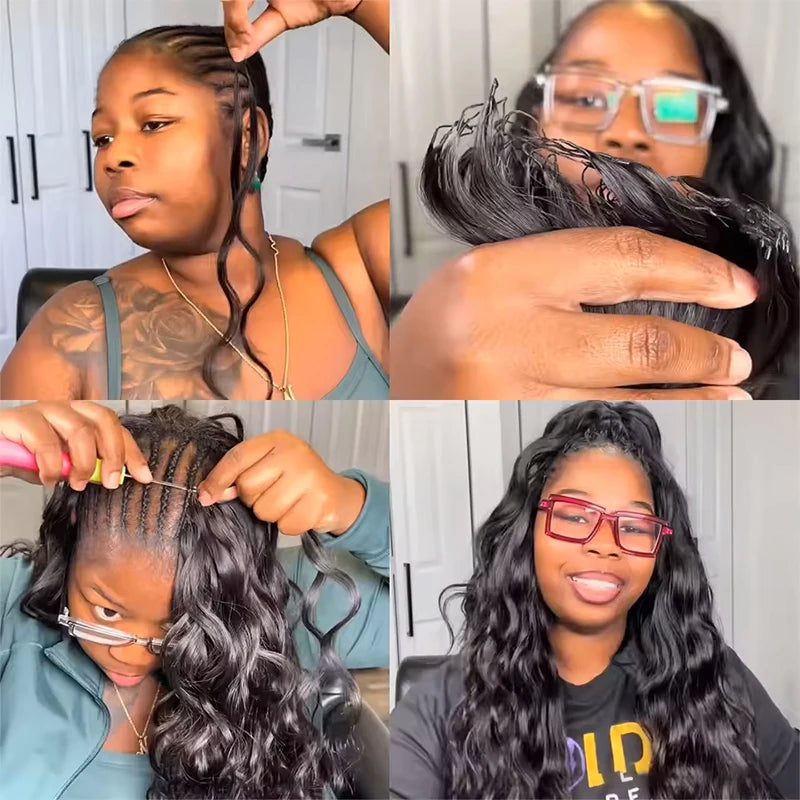 12A Knotless Pre Separated Body Wave Feather Crochet Human Hair Real Hair Extensions For Braiding Twist Feather Line For Women Extensions Wigs Miracle Knots Braiding Hair Extensions Materials Bouncy Water Waves Crochet Human