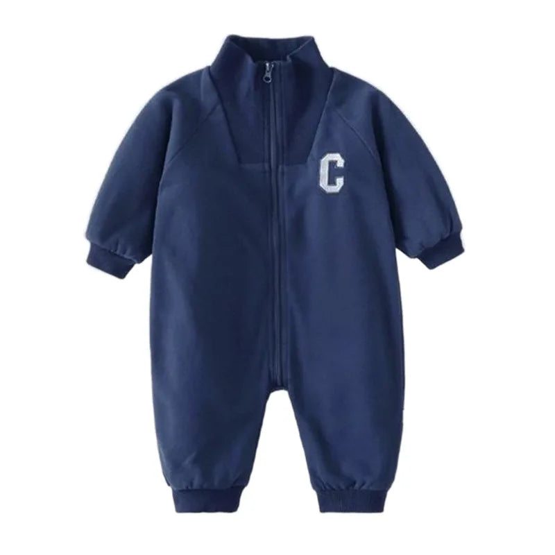 0-24M Autumn Winter Toddler Letter Clothing Boy Baby Cardigan Long Sleeve Romper Girl Infant Cotton Loose Jumpsuit Kid One-piece
