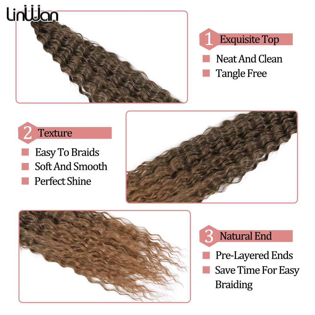 African Curls Deep Wave Twist Crochet Hair Ariel Curl Hair Synthetic Afro Curls Ombre Blonde Braiding Hair Extensions For Women