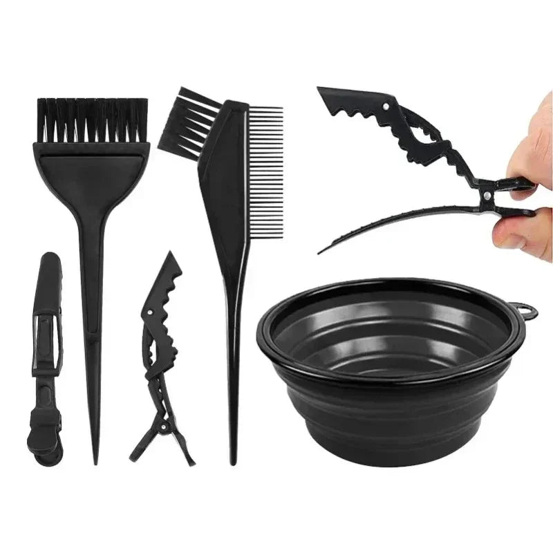Professional 5pcs Hair Coloring Kit Highlighting Tools Comb Brush Dye Bowl for Barber Beauty Salon Home Use