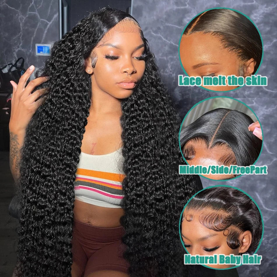 Luvin Hd Loose Deep Wave 30 36 Inch 13x6 13x4 Lace Frontal Wig Human Hair Glueless 5x5 Hd Lace Closure Curly Lace Front Wigs