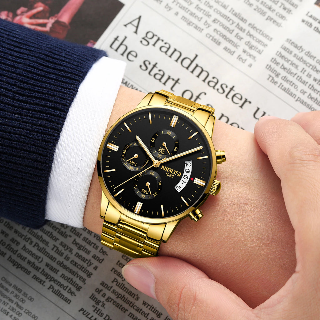 NIBOSI Mens Watches Luxury Top Brand Relogio Masculino Famous Men's Fashion Casual Dress Watch Military Quartz Wristwatches Saat