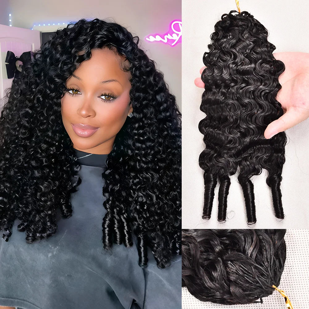 14 16 18 Inch Miracle Knots Crochet Human Hair Burmese Curly Hair Extensions 1/2/3 Bulk And Braiding Hair Deep Wave Pre-Separate Feather Crochet Human Hair 60g 3 Days Delivery To FR Brazilian ALIANNA Hair Bundles Human Hair 1