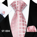 Luxury Brand Design Tie for Men Tie Set Classic Plaid Necktie Cufflinks Handkerchief Set For Formal Wedding High Quality Gravata