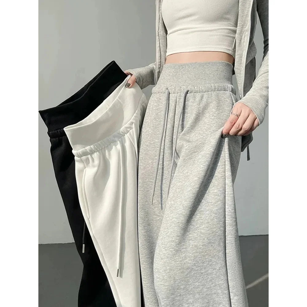 High Waist Wide Leg Straight Loose Pants Women's Spring Autumn Sports Trousers Comfortable Fit Casual Leggings