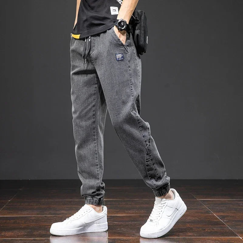 Plus Size 7XL 8XL Spring Summer Cargo Jeans Men Fashion Streetwear Denim Pants Baggy Casual Jogger Harem Jean Trousers Male