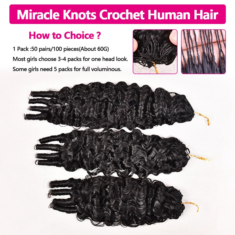 14 16 18 Inch Miracle Knots Crochet Human Hair Burmese Curly Hair Extensions 1/2/3 Bulk And Braiding Hair Deep Wave Pre-Separate Feather Crochet Human Hair 60g 3 Days Delivery To FR Brazilian ALIANNA Hair Bundles Human Hair 1