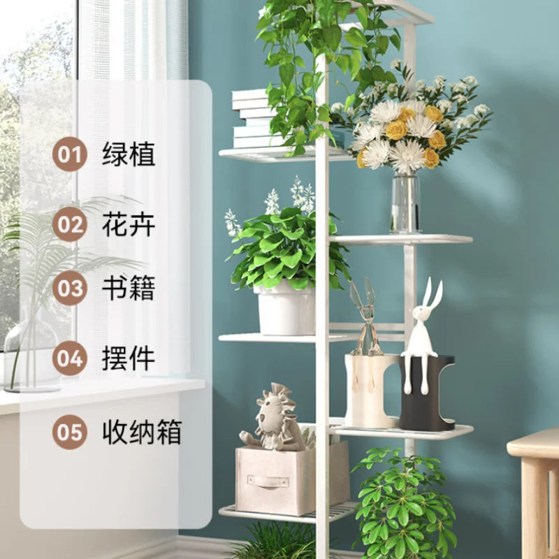 Multi-Layer Iron Plant Pot Rack Shining Flower Stand Display Holder Storage Shelf for Home Garden