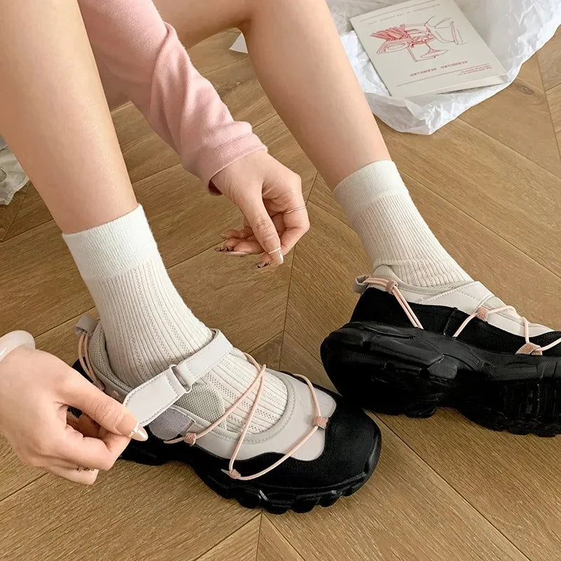 Women's Shoes Platform Female Footwear Shallow Mouth All-Match White Sneakers 2025 New Dress Casual Summer Rome