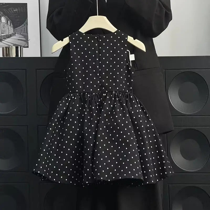 Summer New Polka Dot Girls' Dress Baby Kids Clothing 2025 Stylish and Elegant Princess Baby Dress for Girls