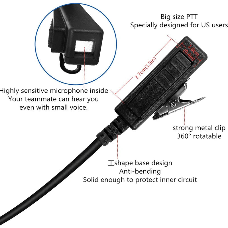 TLK100 Earpiece for Motorola,Walkie Talkie Headset,SL300 SL7550,SL7580e,SL7590, 7590e, SL4000, SL3500, 3500e, SL1K, SL1M