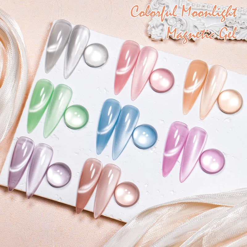 Moonlight Cat Magnetic Gel Nail Polish Candy Color Semi Permanent UV Gel Varnish for Summer Nails Soak Off Nail Art Manicure DIY