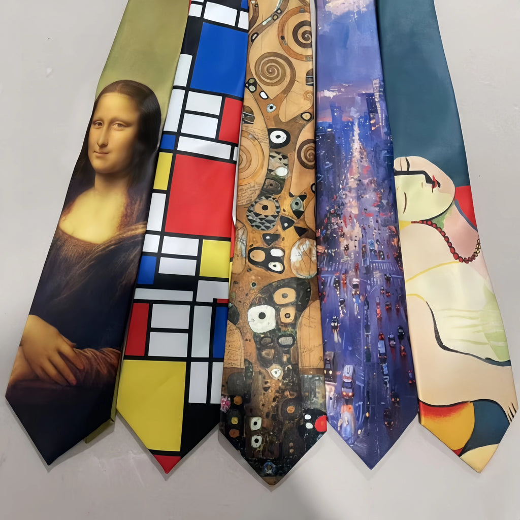 New Fashion Design Oil Painting Patterned Tie Necktie ties for men Business Wedding Party Gravatas Accessories Gift