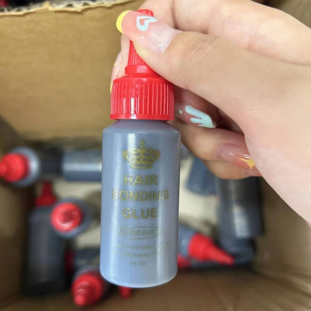 1 O.z. 1/2/3PC Black Waterproof Hair Bonding Glue, False Eyelashes Super Hold Hair Weaving Lace Glue for Secure Hair Integration