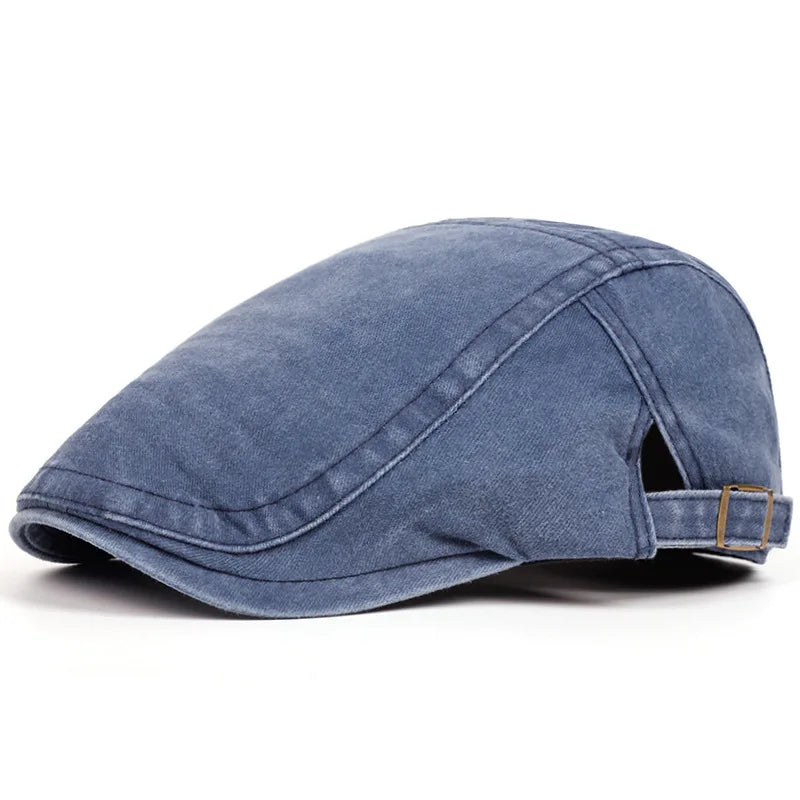 Hot Sale Vintage Painter Beret Unisex Fashion Flat Visor Cap Casual Autumn Retro Cotton Solid Newsboy Hat Summer Adjustable