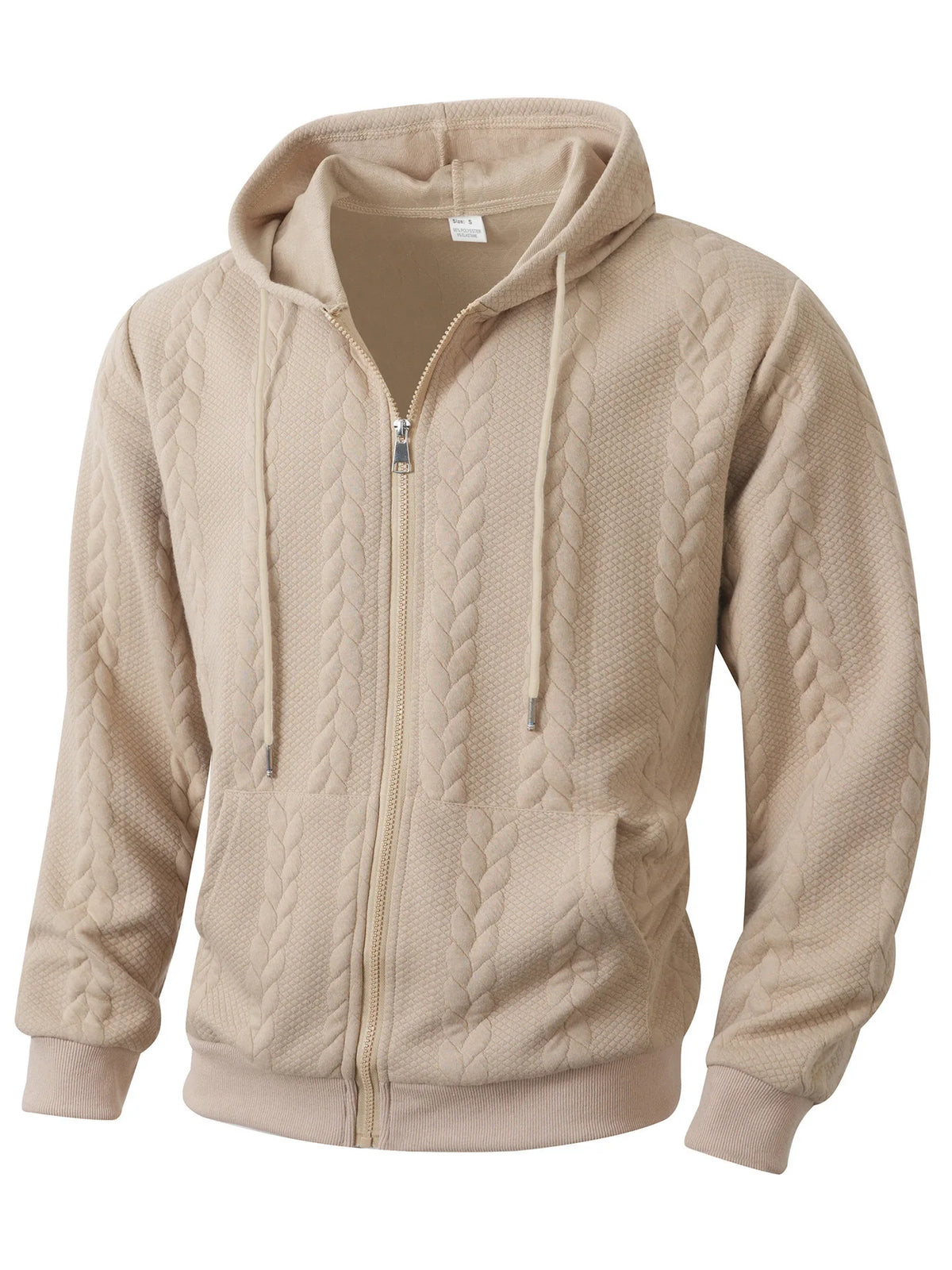 New Autumn Winter Long Sleeve Zipper Hoodie Mens Sweat Shirt Fashion Jacquard Knitted Sportswear Men'S Outdoor Hooded Sweatshirt