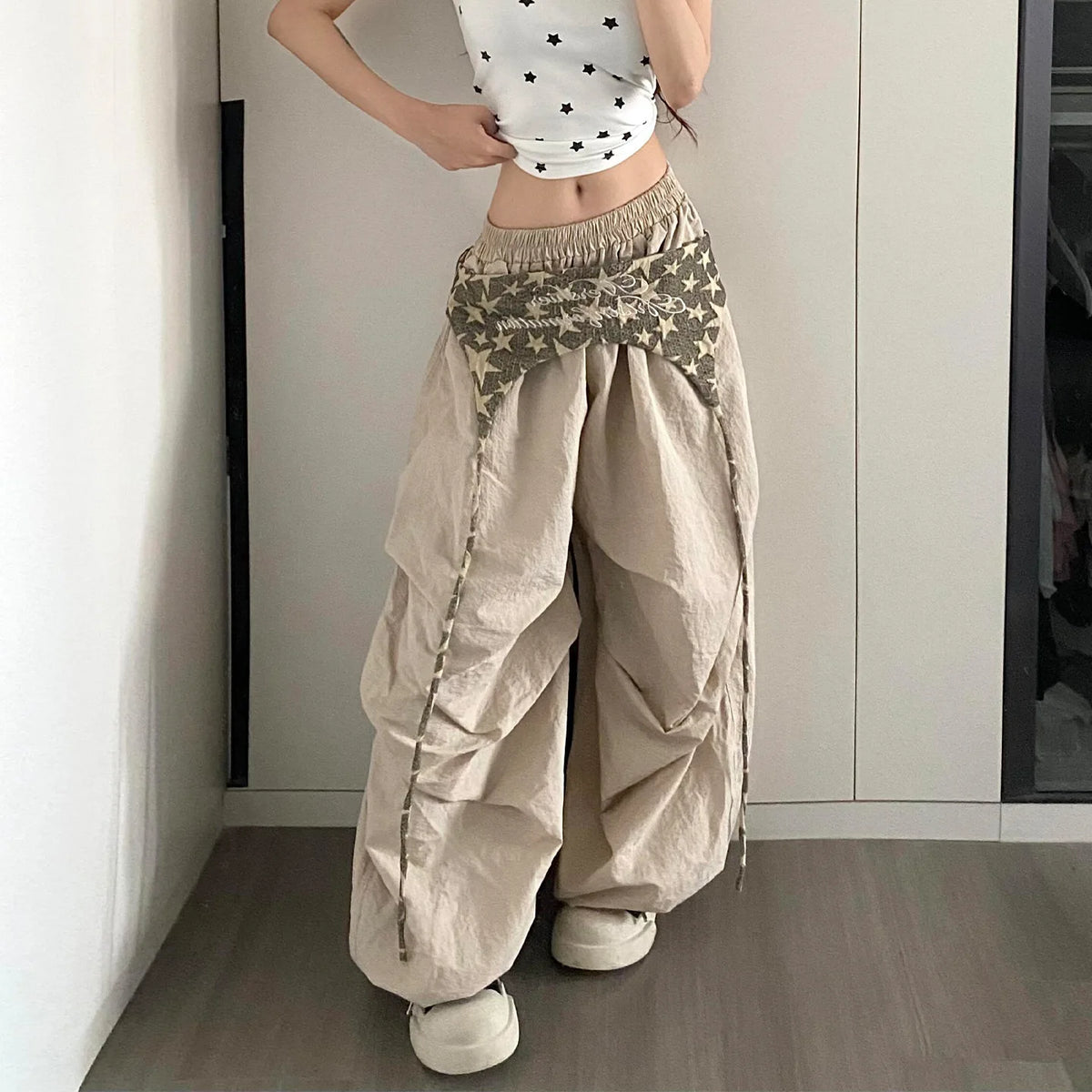 Designer Layering Cargo Pants Women Summer Lightweight Quick-Dry Jazz Dance Trousers Baggy Paratrooper Streetwear Wide Leg Pants